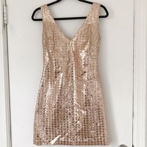 Badgley Mischka Mark + James Checker Sequin Dress